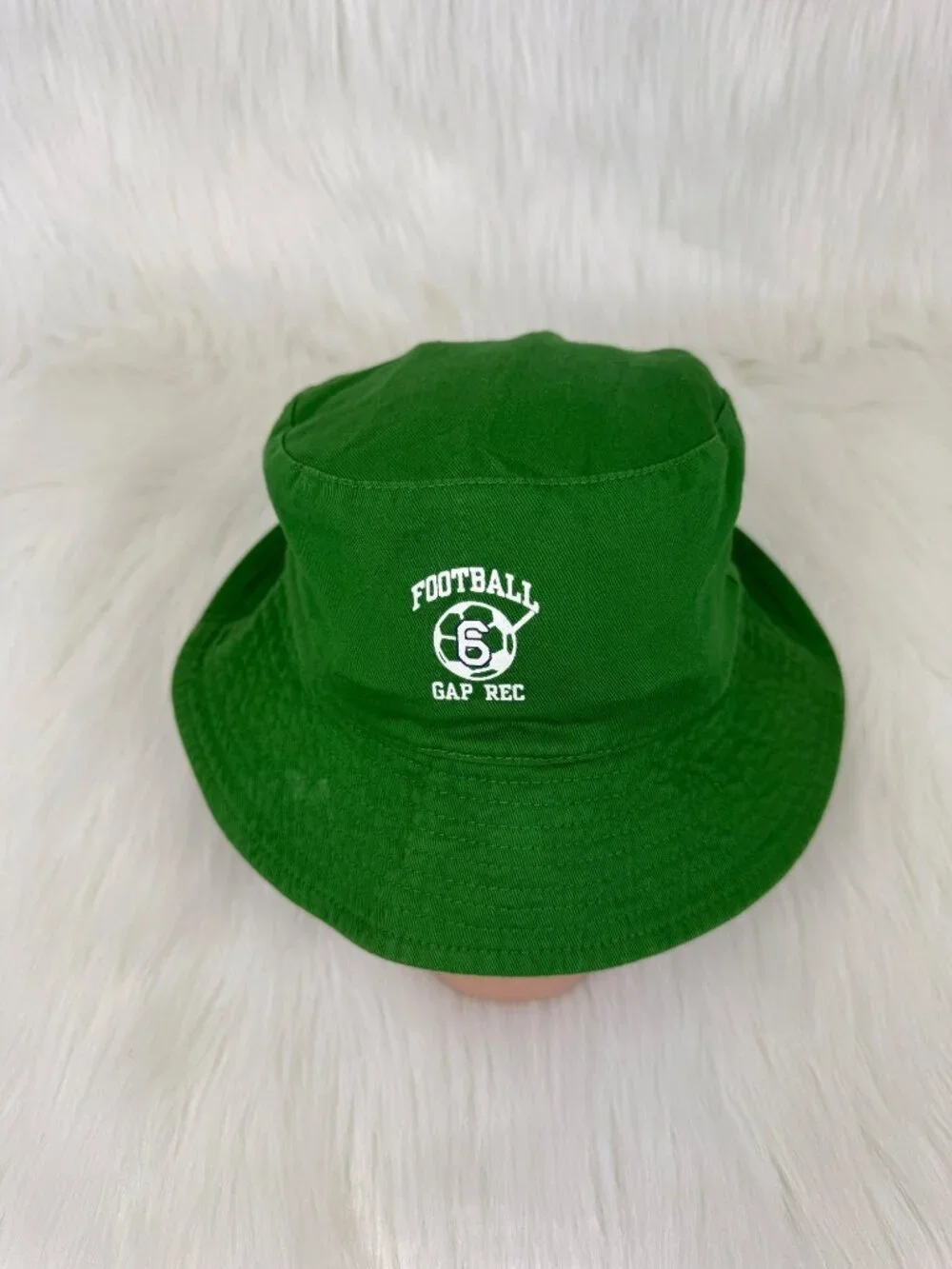 Used Kids Unisex GAP REC Reversible Bucket Hat Green Plaid S/M